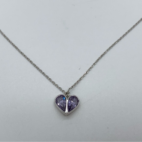 KATE SPADE NEW YORK Cubic Zirconia Heart Pendant Necklace in Light Amethyst - Picture 5 of 8